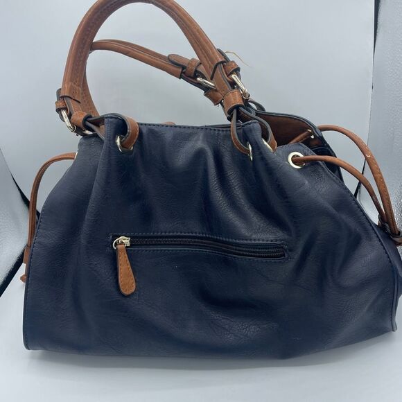 Simply Noelle Large pocketbook satchel navy / brown great condition - Picture 2 of 2